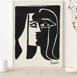 Cuadros de Famosos - Beso en Blanco y Negro de Picasso