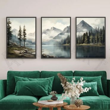 Cuadros de Paisajes - Montañas Serenas - Set de 3