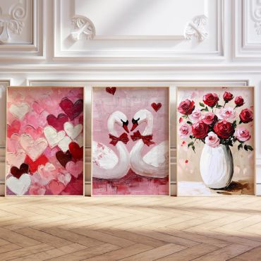 Cuadros Decorativos - Romance Floral  - Set de 3