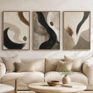 Cuadros Abstractos - Materia Serena - Set de 3