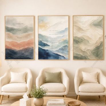 Cuadros Abstractos - Relieve Esmeralda - Set de 3