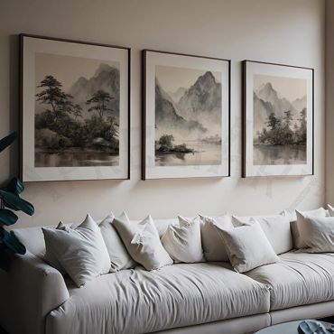 Cuadros Japoneses - Montañas del Silencio - Set de 3