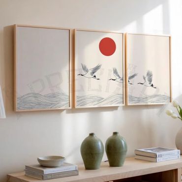 Cuadros Japoneses - Sol Naciente - Set de 3