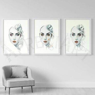 Cuadros Modernos - Tres mujeres con fuerza y coraje - Set de 3
