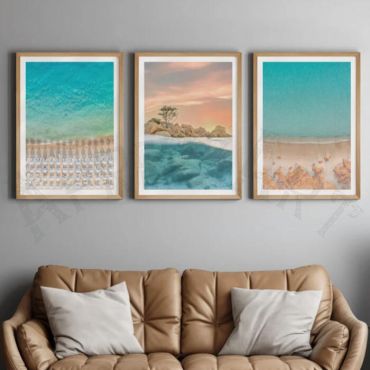 cuadros decorativos paisaje costero mediterraneo