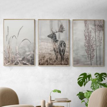 cuadros decorativos hierbas y ciervo