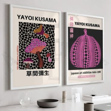cuadros decorativos hongos de yayoi kusama
