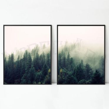 cuadros otoño de niebla