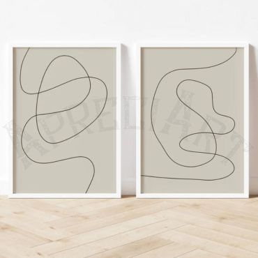 cuadros para sala arte de línea beige claro