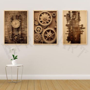 cuadro vintage engranajes de reloj