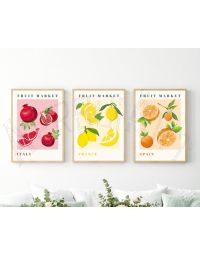 Cuadros Para Cocina - Mercado de Frutas - Set de 3
