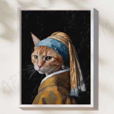 Johannes Vermeer - Girl with a Pearl Earring - Parody