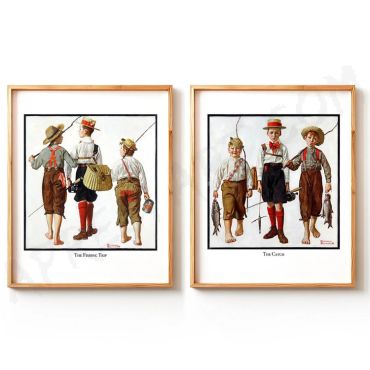 Norman Rockwell - The fishing trip - Set de 2