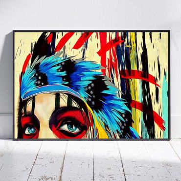 Cuadros Aesthetic - Indigena Apache - Set de 3