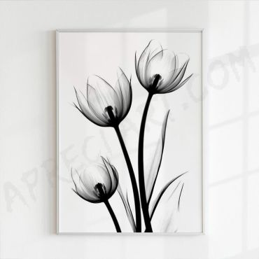 Cuadros de Flores - Oscuridad Floral - Set de 3