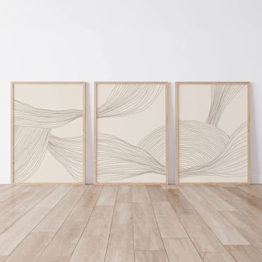 Cuadros Abstractos - Líneas del Silencio - Set de 3