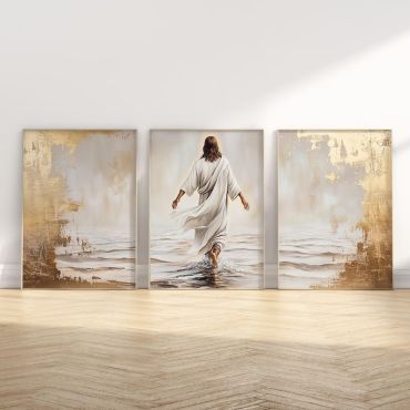 Cuadros Religiosos - Dorado Celestial - Set de 3