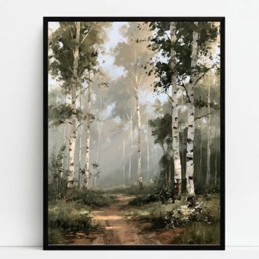 Cuadros de Paisajes - Bosque de Abedules - Set de 3