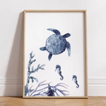 Cuadros Decorativos - Fauna Azul - Set de 3