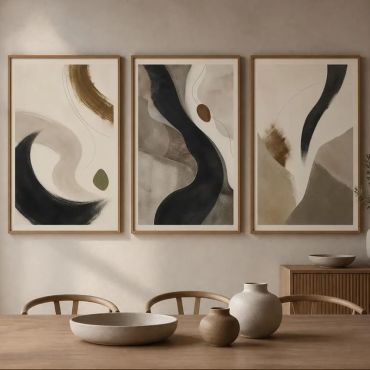 Cuadros Abstractos - Materia Serena - Set de 3