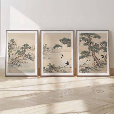 Cuadros Japoneses - Jardín de Montaña - Set de 3