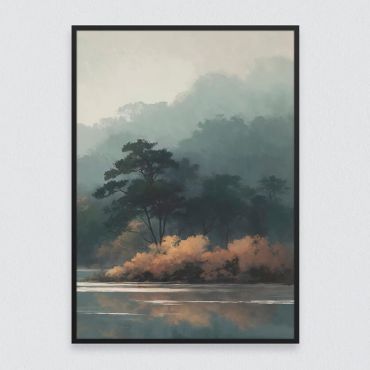Cuadros Japoneses - Montañas en la Niebla - Set de 3