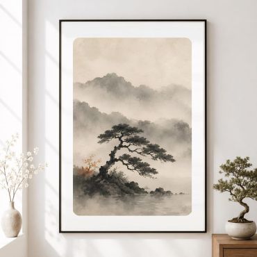 Cuadros Japoneses - Paisaje en Tinta - Set de 3