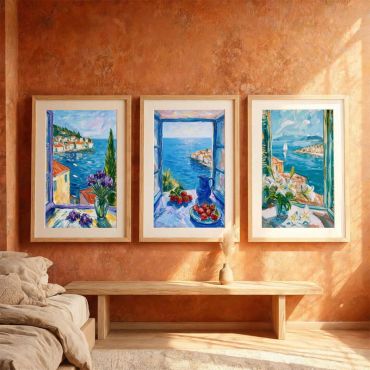 Cuadros para Comedor - Verano en la Costa - Set de 3