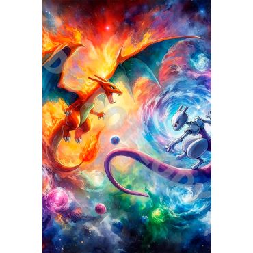 Pósters de Pokémon - Charizard y Mewtwo