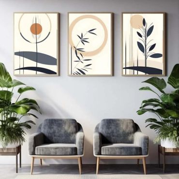 Cuadros de Arte Bohemio - Bohemia Minimalista - Set de 3