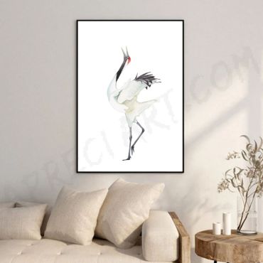 Cuadros Blancos - Grulla Japonesa