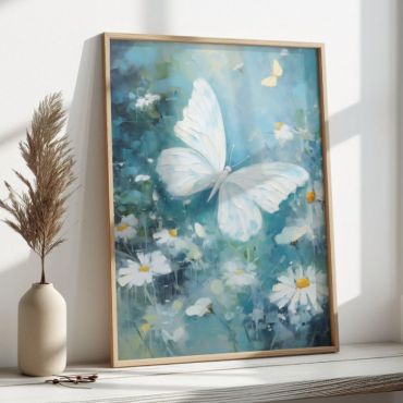 Cuadros de Flores - Mariposa a Través del Campo de Flores