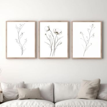 Cuadros de Flores - Minimalistas - Set de 3