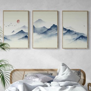 Cuadros de Paisajes - Montañas Japonesas - Set de 3