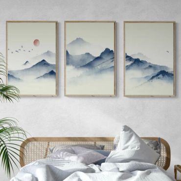 Cuadros de Paisajes - Montañas Japonesas - Set de 3