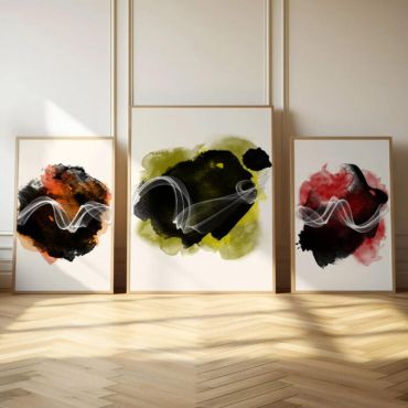 Cuadros Decorativos - Arte de Humo - Set de 3