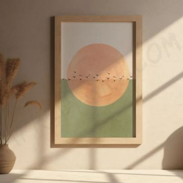 Cuadros para Sala - Sol Naciente con Gaviotas