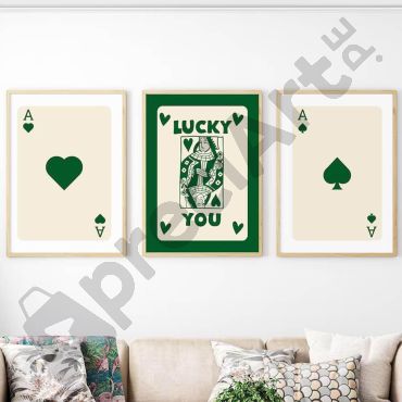 Cuadros Aesthetic - Magia de Cartas Set de 3