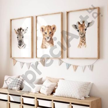 Cuadros para bebés - Guardería Safari