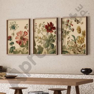 Cuadros Vintage - Flores - Set de 3