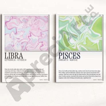 Cuadros Abstractos - Auras de Libra y Piscis - Set de 2