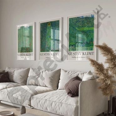 Gustav Klimt - Cuadro Floer Garden - Set de 3