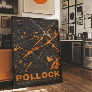 Jackson Pollock - Orange Motion Expression