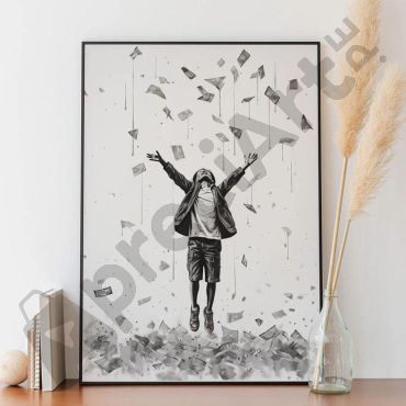 Banksy - Money Raining on Little Boy