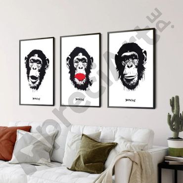 Banksy - Thinking Monkey - Set de 3