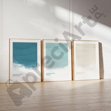 Cuadros Decorativos para Sala - Paleta de Verano - Set de 3