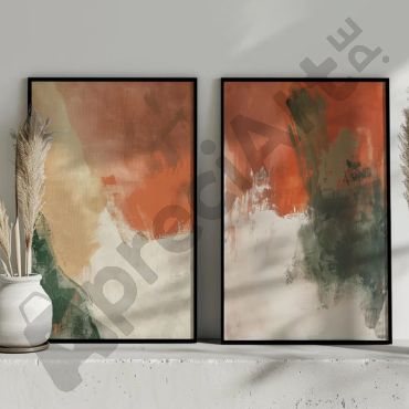 Cuadros Abstractos - Bruma Cálida - Set de 2