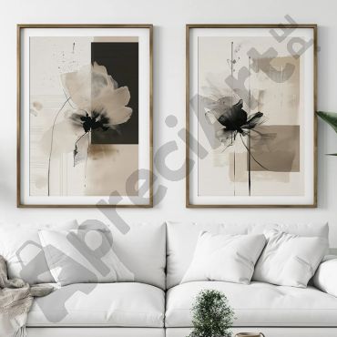 Cuadros Abstractos - Flores Abstractas - Set de 2
