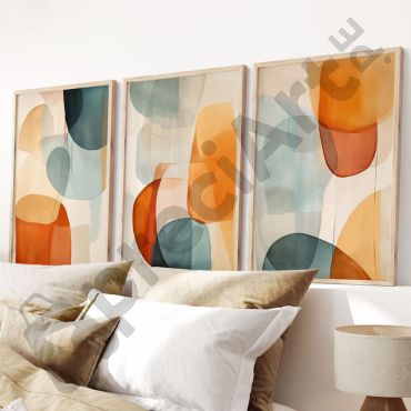 Cuadros Abstractos - Formas del Atardecer - Set de 3