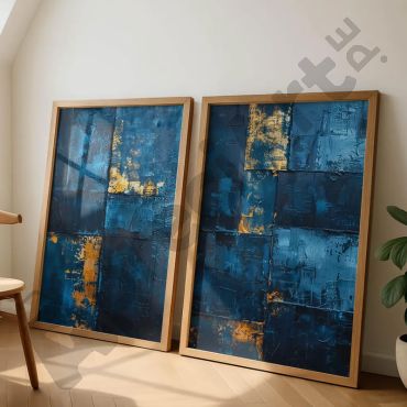 Cuadros Abstractos - Profundidad Azul - Set de 2